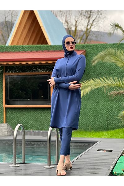 ButikKardelen New Season Camellia Hijab Swimsuit - Four Pieces 10358