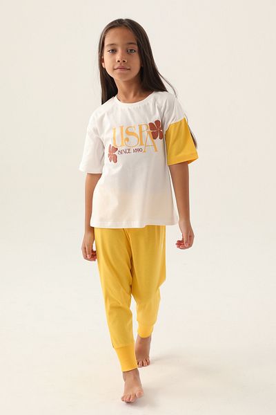 U.S. Polo Assn. ΒΑΣΗ. Polo Assn. Σετ πιτζάμες με κοντό μανίκι για κορίτσια New Season
