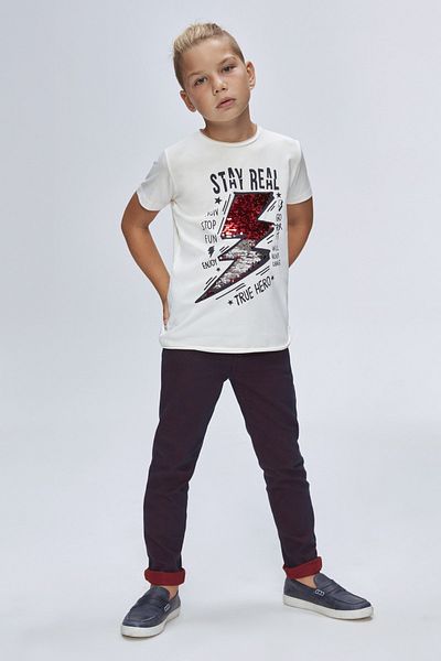 incity Boy's Crew Neck Short Sleeve Lightning T-Shirt