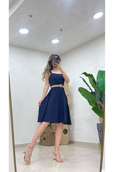 pier moda Сукня з підвісною поясом, синя