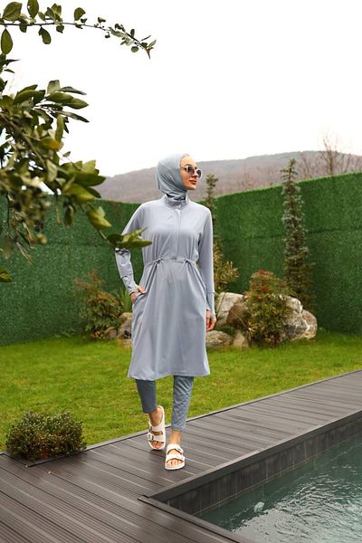 ButikKardelen New Season Camellia Hijab Swimsuit - Four Pieces 10358