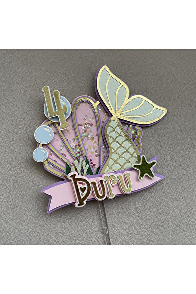 wenucapartyshop Denizkızı Konsept Kişiye Özel Pasta Süsü
