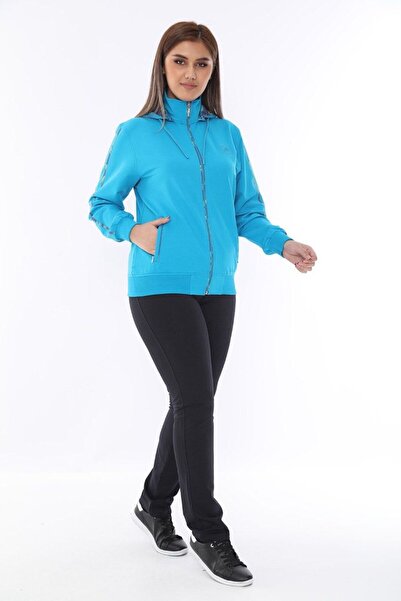 SOCCER Büyük Beden Kapüşonlu Kadın Eşofman Takımı 21529