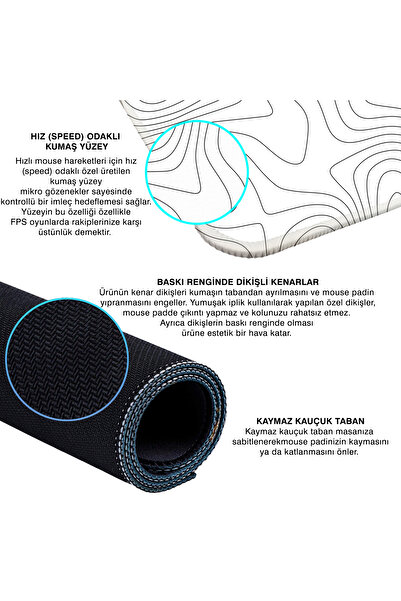 PORGE 90x40 XXL Λευκό Gaming Mouse Pad - Ποντίκι Gamer