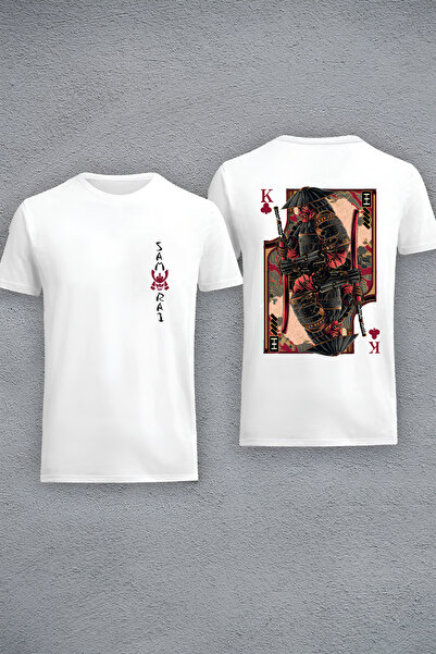 Massgai تي شيرت بتصميم الساموراي للجنسين بأكمام قصيرة 100% قطن