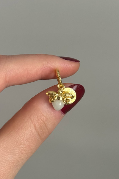 Ceren Gold Karanlıkta Parlayan Ateş Böceği Charm S925