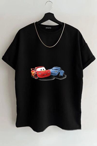 Massgai Tricou unisex cu mânecă scurtă supradimensionată cu imprimeu Lightnin...