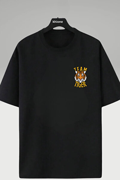 Massgai Tricou unisex, 100% bumbac, cu imprimeu Team Tiger