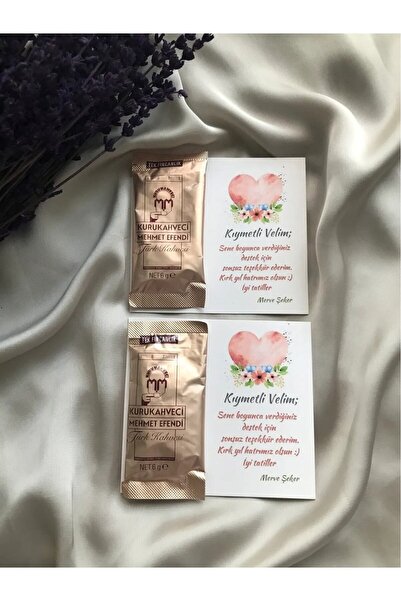 Emtory Home 20 Adet Türk Kahvesi - Kişiye Özel Yazı - Okul Hediyesi - Veli He...