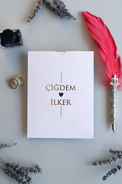 Pixel Davetiye Beyaz - 50 Adet - Yaldızlı Davetiye - Yeni - Düğün - Nişan - Kına - Sünnet - Nikah Davetiyesi - 8911