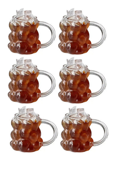 KNT HOME الجيل الجديد 350 مل زجاج بوروسيليكات بتصميم عنب نسكافيه، لاتيه، كوب ...