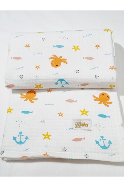 Yada Baby بطانية أطفال ورضع بطبقة مزدوجة من نسيج القطن العضوي 100% وافل بيكيه...