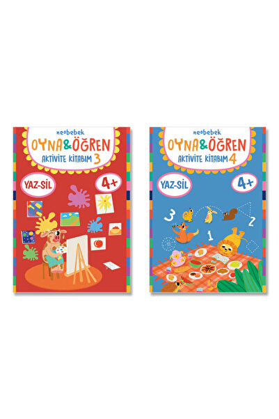 Neobebek Oyna & Öğren Yaz-sil Aktivite Kitapları 4+ Yaş Seti (2 Kitap)