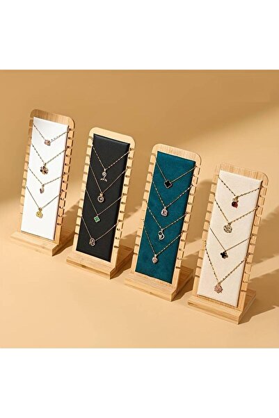 Tiydem Ahşap Takı Teşhir Standı Çoklu Kolye Vitrin Sergileme Standı