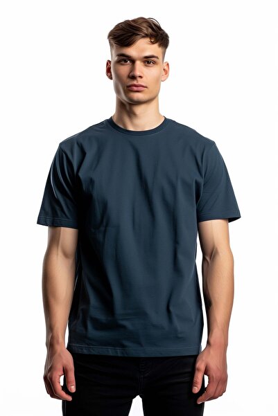 Coredra Tricou de bază obișnuit pentru bărbați - bleumarin