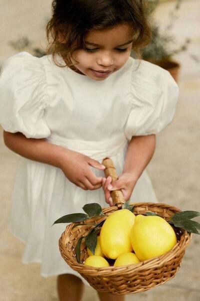 pırıltı kids فستان بناتي - مزين بفيونكة وظهر مطرز