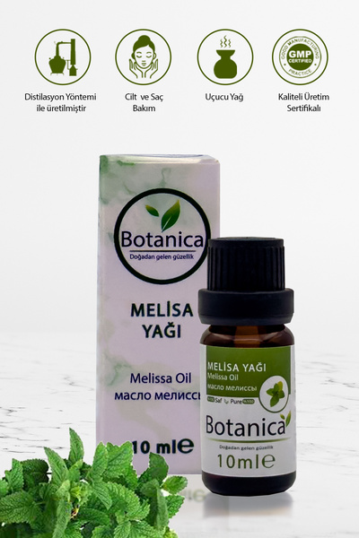 botanica Melisa Yağı - Melissa Officinalis - ( Sakinleştirici - Dengeleyici ) Uçucu Difüzör Yağı 10 ml