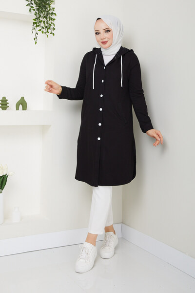 Pamuk Butik Șapcă de blugi cu glugă pentru femei, cu închidere cu nasturi