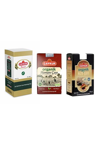 Çaykur Organic Rize 400 Gr + Organic Nurse 400 Gr Bulk + Çaykur Gift Tea 400gr ( Present )