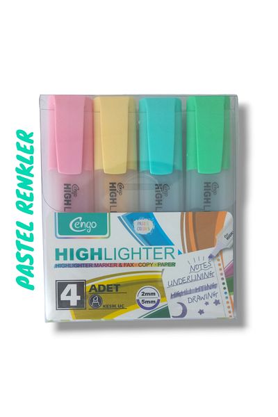 Maslak Çarşı Set of 4 Pastel Highlighters