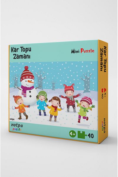 kutuTR Notpa Snow Ball Time Mini Puzzle 40 Pieces Age 4