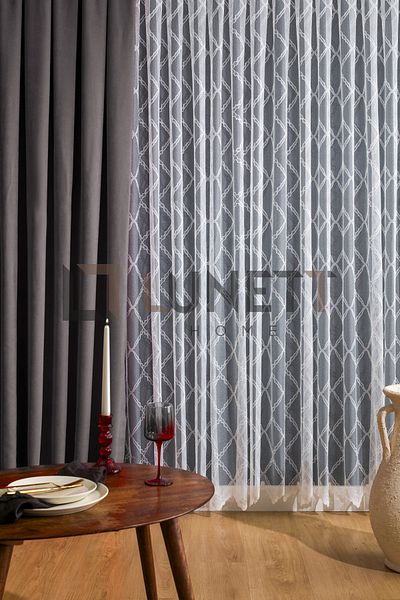 LUNETT HOME Ready-to-Wear Dark Gray Pleatless Extra Strength Flat Planting Background Curtain Single Wing 9247