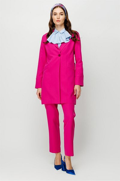 Esswaap Pocket Detailed Trousers Jacket Set Fuchsia