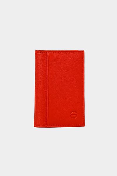 Grande 0825 Model - Genuine Leather, Super Slim Unisex Red Card Holder