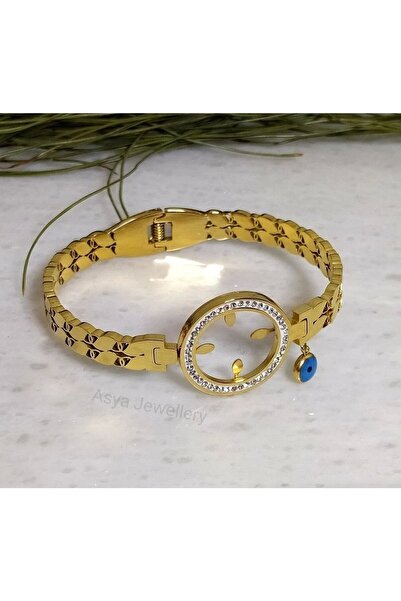 Asya Jewellery Birebir Kuyumcu Model Kuyumcu Işçiliğiyle Içi Boş Çeyrek Uyumlu Çelik Kelepçe Bilezik Bileklik