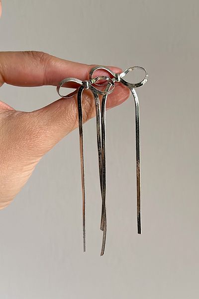 Okko Store Italian Chain Dangle Bow Earrings