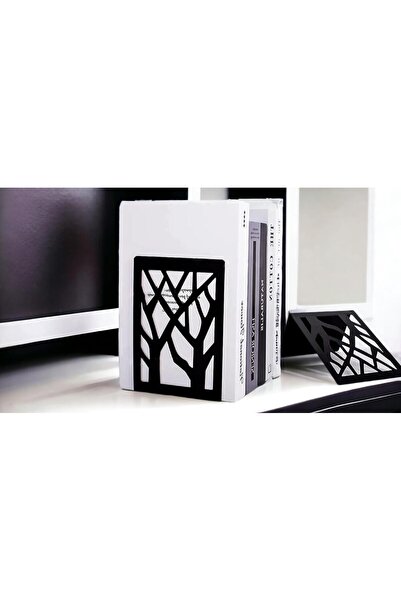 risingmaber Ağaç Desenli Metal Kitap Tutucu, Metal Kitap Desteği (İkili Set)