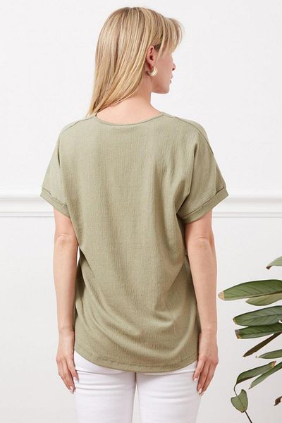 Freeista Khaki Blouse - Button Detail