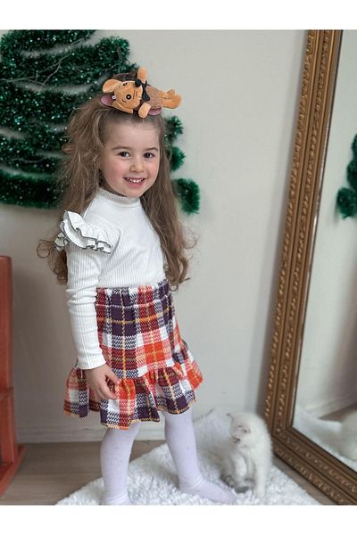 YİGİT BUTİK Yigit Boutique Chanel Girl's Set with Fabric Skirt