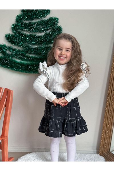 YİGİT BUTİK Set Yigit Boutique Chanel pentru fetiță cu fustă din material textil