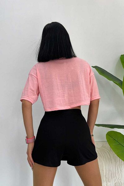 SERBA Υπερμεγέθη Flared Single Jersey Fabric Crop