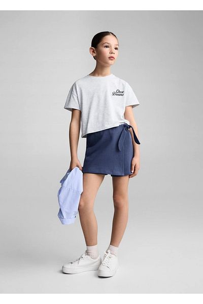 MANGO Kids Shorts-Rock mit Wickelbesatz