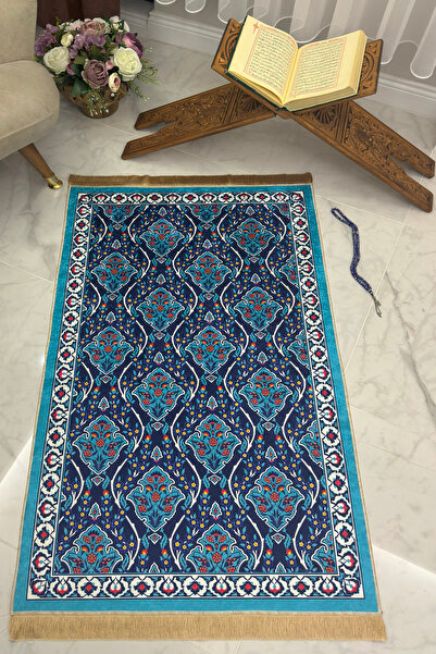 Homiko Dijital Baskılı Dekoratif Eski Türk Motifli Namazlık Seccade TLNMZ-066