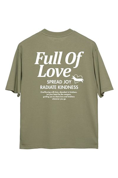 Coredra Full Of Love Oversize T-Shirt Ανδρικό - Χακί