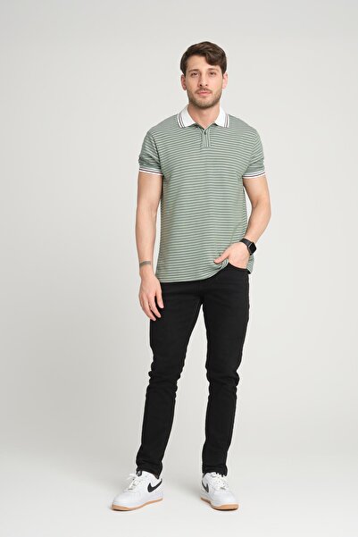 ALEXANDERGARDI Μπλουζάκι πόλο με ριγέ λαιμόκοψη (E21-8500)