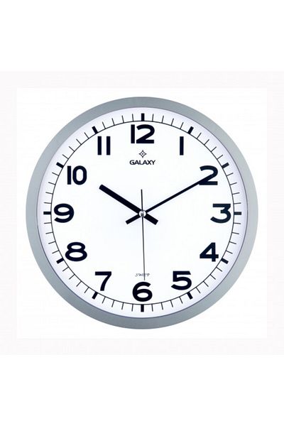 Galaxy Wall Clock Gray Frame Diameter:29.5cm Acrylic Painted Abs Frame Mineral Glass Silent
