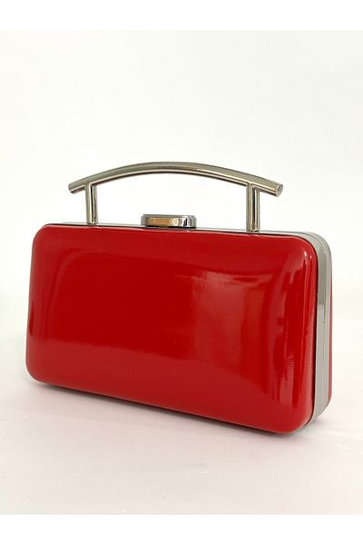 NAZART Γυναικείο λουστρίνι κόκκινο βραδινό φόρεμα Clutch Chain λουράκι Χέρι Νυχτερινή τσάντα ώμου αρραβώνων γάμου
