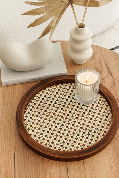 Maison Avf Antique Round Tray Rattan Hazeran - 100% Natural