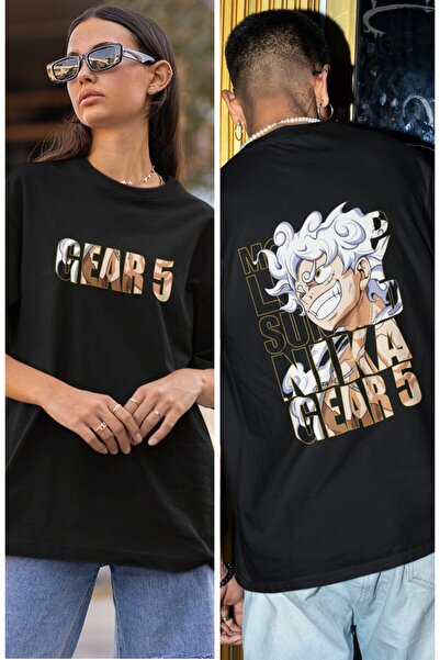 Fuddy Moda Tricou unisex cu imprimeu pe spate Gear 5 Luffy, tricou cu imprime...