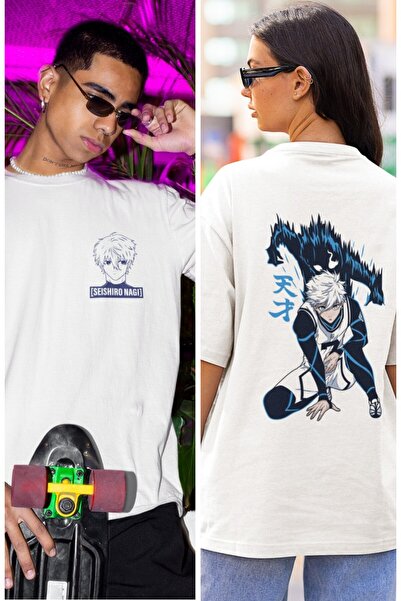 Fuddy Moda Tricou unisex imprimat pe spate Seishiro Nagi, tricou oversize cu ...