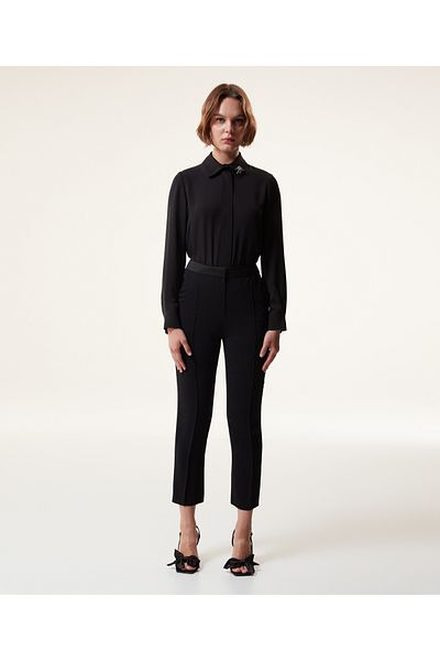 Machka Crepe Pants - Cigarette Fit