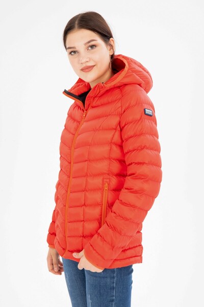 G-FOX Women's Short Fixed Hooded Padded Sports Puffer Jacket 8639