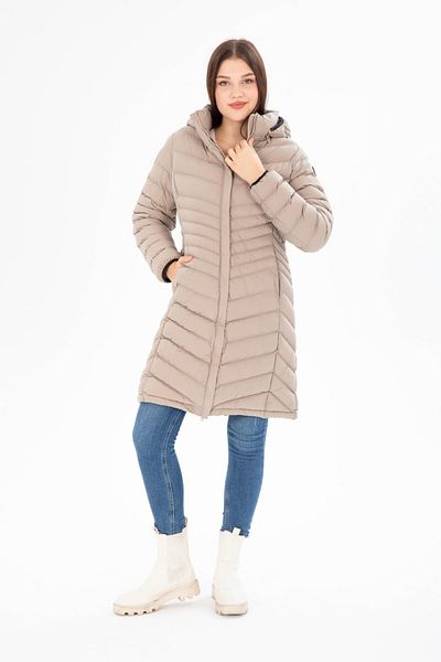G-FOX Women's Long Removable Hooded Padded Water Repellent Puffer Jacket 8642