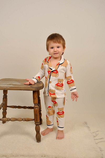 Peki Baby Buy 5 Pay 4 Newborn Soft Breathable Combed Cotton Sitting Teddy Bear Pajamas Set with Cap 14894