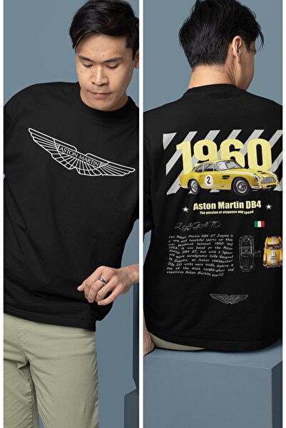 Fuddy Moda Oversize kroj Žuta Aston Martin majica, majica za par sa automobil...