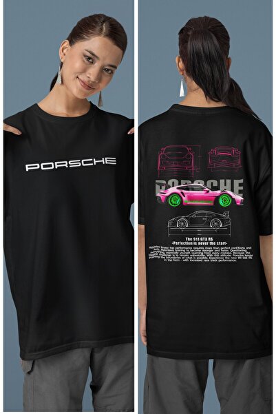 Fuddy Moda تي شيرت بورش 911 GT3 RS للجنسين - تي شيرت للزوجين مطبوع عليه سيارة...